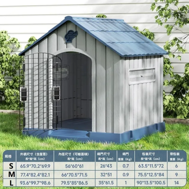 【佳美多】狗別墅 狗窩 室外中型犬四季通用防寒防雨狗屋 寵物冬季狗房子(防潮 防水 pp材質 定製款)