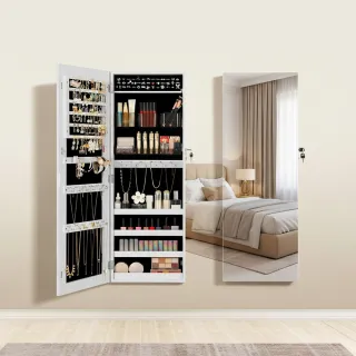 【C&B】思薇亞無邊框壁掛式首飾化妝穿衣鏡櫃(壁掛鏡 收納櫃 化妝櫃 鏡櫃)