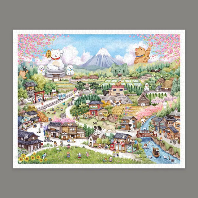 【Pintoo】拼圖2000片 - YUKAN - 招財貓村莊(禮物/收藏/益智/療癒/貓咪拼圖)