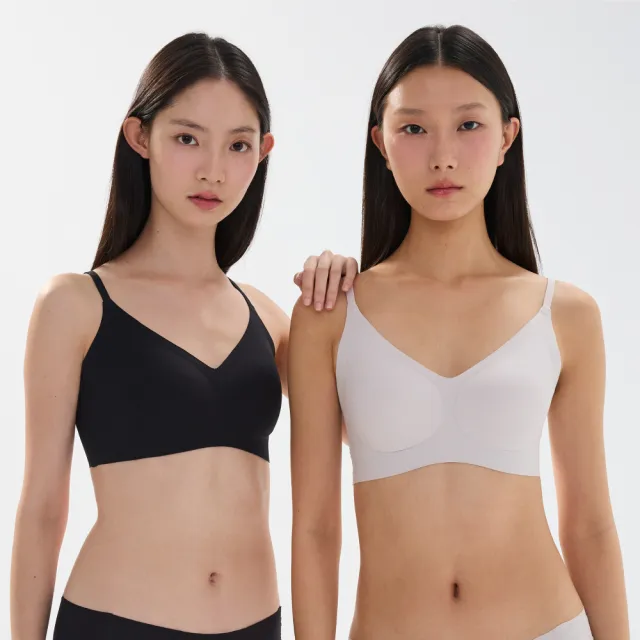 【24HRS】2件組-萊卡款 親膚無痕 內衣(無鋼圈內衣 女內衣 女內著 呼吸裸感 背心式)