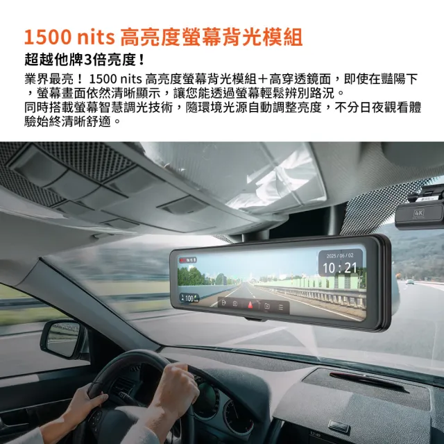 【MIO】MiVue R890WD 後視鏡型行車記錄器 前4K後4K(送-128G卡 行車紀錄器)