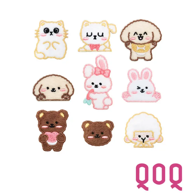 【QOQ】動物貼布 刺繡貼布/可愛卡通毛絨動物圖樣刺繡貼布 DIY材料 衣物補丁 自黏膠款(9款任選)
