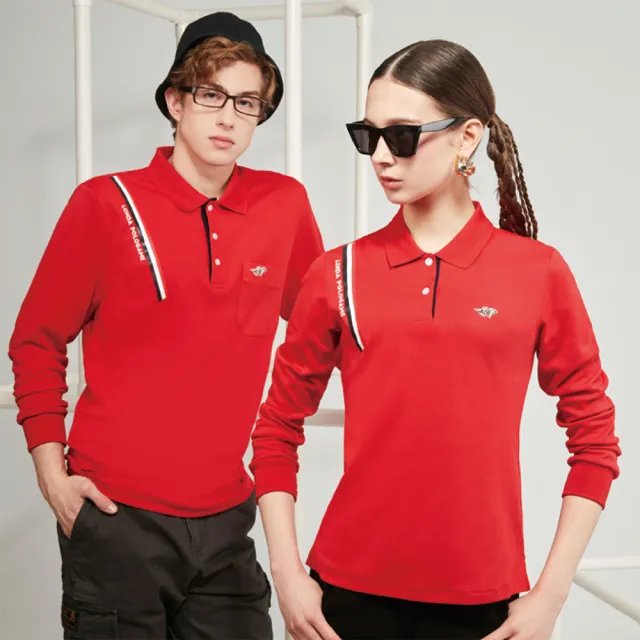 【Londa POLO】雙棉PK吸排女版長袖POLO衫(P257301紅)