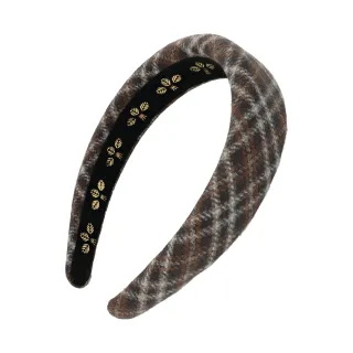 【L. ERICKSON 官方旗艦】經典毛呢格厚髮箍〈棕色 / 橘色〉