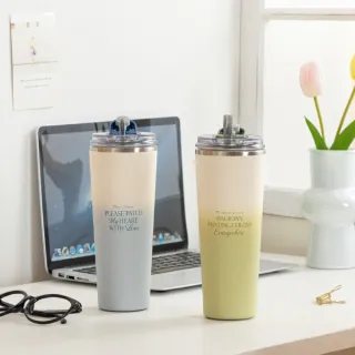 【Oolab 良杯製所】2入組 不鏽鋼鈦陶瓷易潔層隨行杯800ml(不含吸管/鈦塗層/保溫杯/多功能杯蓋/防漏)