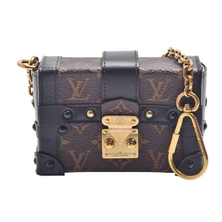 【Louis Vuitton 路易威登】M62553經典Monogram 塗層帆布皮革硬箱造型Trunk鎖扣多功能鑰匙包(展示品-棕色)