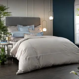 【WEDGWOOD】100%長纖棉刺繡 薄被套床包枕套四件組(加大任選｜60支300織)