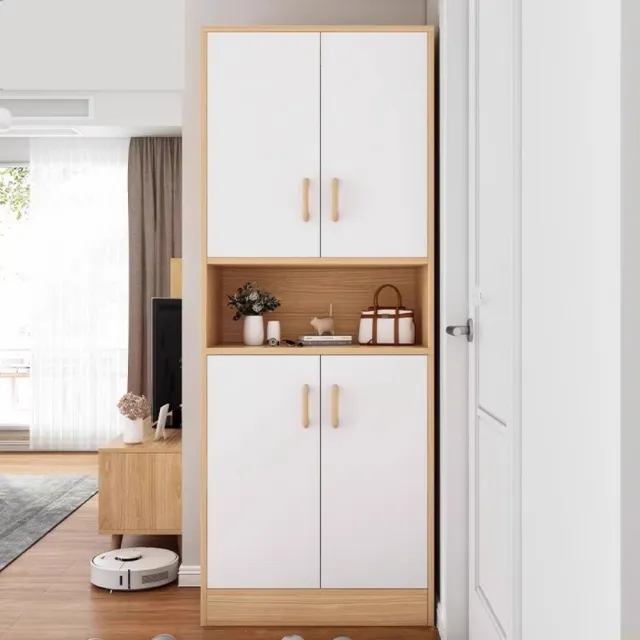 【銘利萊】鞋櫃家用 收納櫃一體 靠牆玄關櫃 入戶室內多層鞋架(四門帶格款 60*30*183)