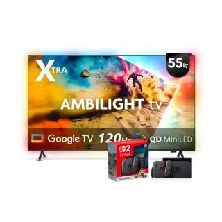 【Philips 飛利浦】55型 4K Mini LED 120Hz Google TV 智慧顯示器★下單抽爽吃麥當勞30天(55PML9109)