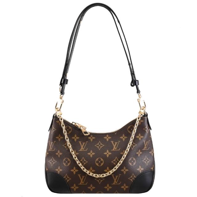 LV LOUIS VUITTON 路易威登 M45831 BOULOGNE 系列經典 Monogram 帆布肩揹包，咖啡色系設計，採用高品質帆布與牛皮材質，內附布面內袋，配備原廠防塵袋與可調背帶，適合女性日常使用，來自歐洲原廠，義大利製造，拉鍊式開口，輕便實用。