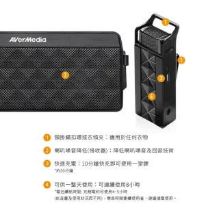 【AVerMedia 圓剛】AW330 攜帶式無線教學麥克風擴音機組(教學/戶外/會議室 適用)