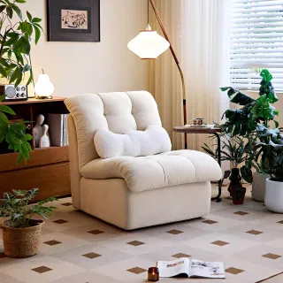 【hoi! 好好生活】Linsy透氣仿棉麻懶人可拆洗沙發椅 奶杏白 TDY216