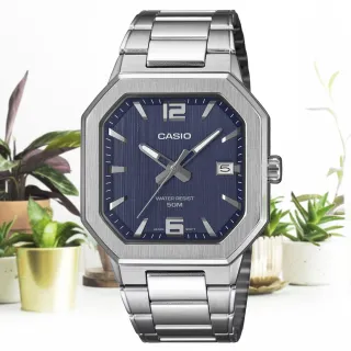 【CASIO 卡西歐】標準型 金屬八角形 指針錶 男錶 學生錶 考試錶 送禮 禮物 推薦(MTP-B195D-2AV)