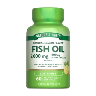 【Nature’s Truth 綠萃淨】TG型魚油檸檬味軟膠囊(60粒/瓶)