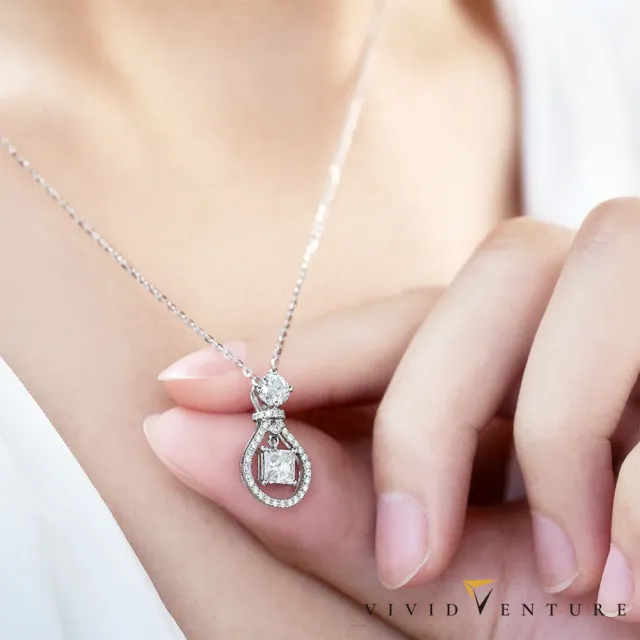 【Vividventure 亞帝芬奇】18K GIA 80分 DVS2 雙主石 天然鑽石 真鑽 項鍊 自信魅力