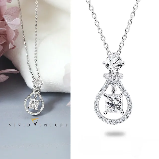 【Vividventure 亞帝芬奇】18K GIA 80分 DVS2 雙主石 天然鑽石 真鑽 項鍊 自信魅力