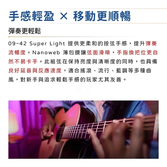 【ELIXIR】12002 薄膜電吉他弦 09-42 NANOWEB 鍍鎳鋼／頂級持久耐用(防鏽弦 包覆弦 包膜弦 吉他弦)