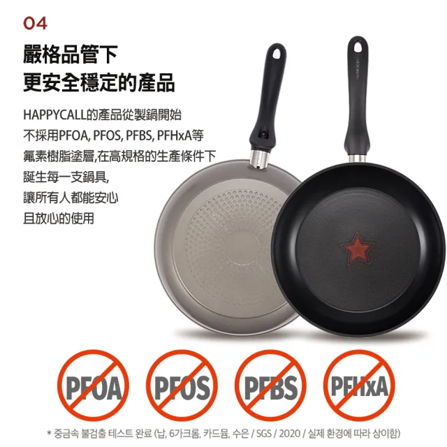 【HAPPYCALL】鈦電漿IH感溫不沾鍋平底鍋26cm(電磁爐適用)