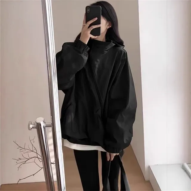 【D.studio】韓版寬鬆連帽外套(冬天女裝薄外套衣服保暖外套 保暖上衣 冬天外套長袖上衣風衣工作服J410)