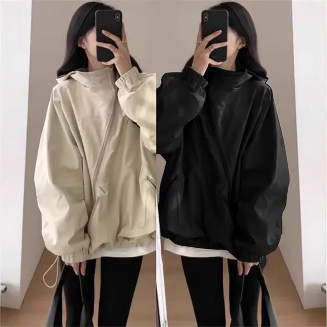 【D.studio】韓版寬鬆連帽外套(冬天女裝薄外套衣服保暖外套 保暖上衣 冬天外套長袖上衣風衣工作服J410)