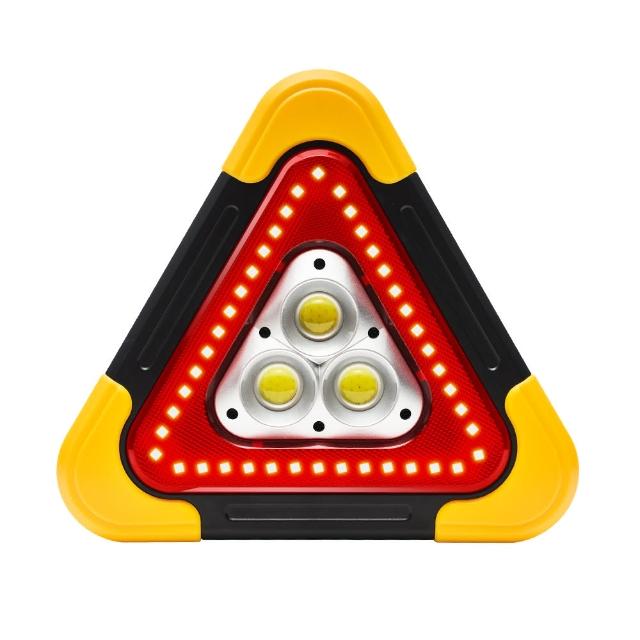 【OMyCar】新一代 加大款 超亮太陽能LED三角警示燈-附USB充電線-快(緊急照明 車用燈 故障標誌 地震必備)