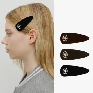 【MARITHE FRANCOIS GIRBAUD】官方旗艦 圓標LOGO天鵝絨結髮夾(多款任選)