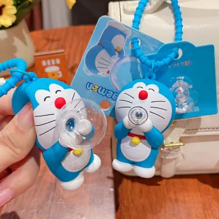 【Doraemon 哆啦A夢】舒壓好玩吹泡泡矽膠材質隨身掛飾-大款(平輸品)