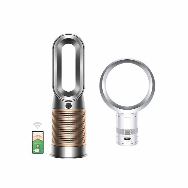 【dyson 戴森】HP12 Purifier Hot+Cool De-NOx 三合一甲醛NOx偵測涼暖空氣清淨機(鎳金色)(超值組)