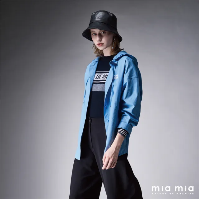 【mia mia】一字袋刺繡連帽上衣
