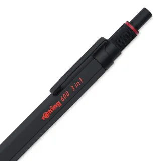 【rOtring】德國紅環rOtring 600型 3IN1 多功能原子筆 黑色(rOtring 600)