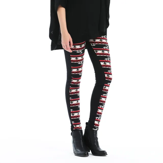 【Gennies 奇妮】聖誕風刷毛長褲(孕婦褲 親膚 保暖 一體成型 無痕褲頭)