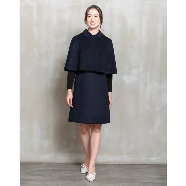 【perng yuh 芃諭名品】歐風時尚 羅紋袖 羊毛 直筒洋裝(2025 AW Collection｜4C秋冬新品上市)