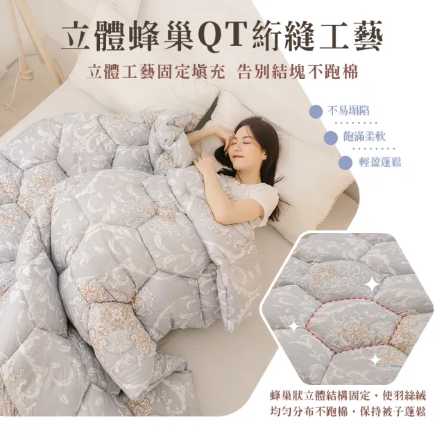 【Jindachi 金大器】買1送1 韓系水立方羽絲絨可水洗保暖冬被 雙人2.5kg 多款任選(棉被/被胎/被子/冬被)