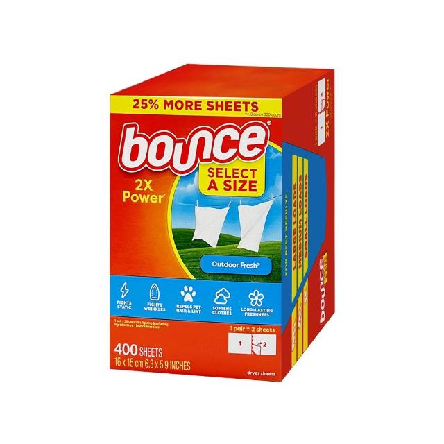 【美國進口 Bounce】烘衣柔軟片400片