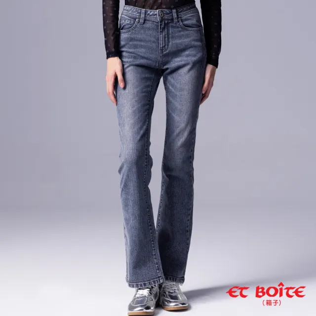 【BLUE WAY】女裝 蕾絲後袋弧線丹寧 靴型褲 牛仔褲-ET BOiTE箱子