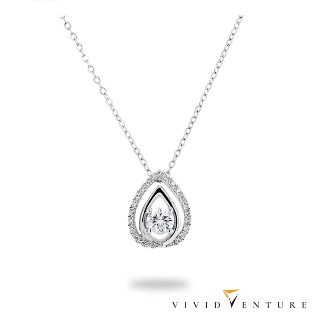 【Vividventure 亞帝芬奇】GIA 30分 DSI2 3VG 八心八箭 天然鑽石 真鑽 項鍊 輕雨(14K金台)