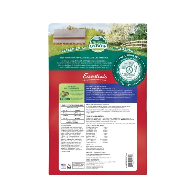 【OXBOW】活力-成兔配方飼料 10磅/4.5kg(美國OXBOW、兔子飼料、壓縮糧)