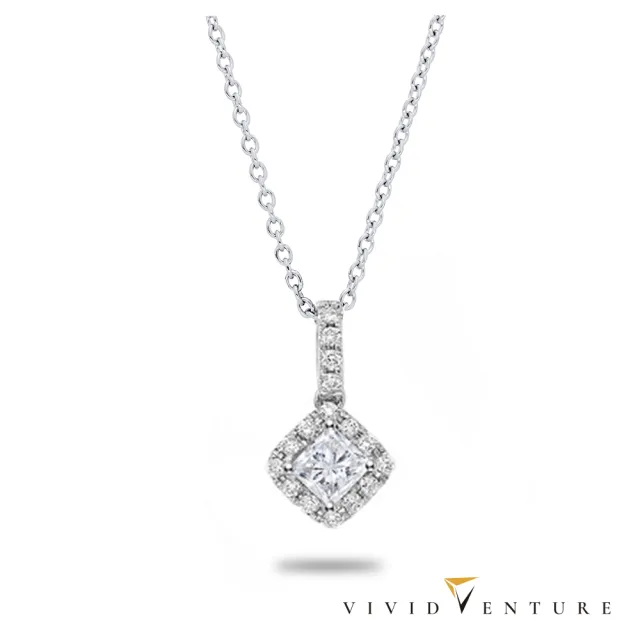 【Vividventure 亞帝芬奇】GIA 30分 EVVS2 天然鑽石 真鑽 項鍊 方潮(14K金台+14K金鍊)