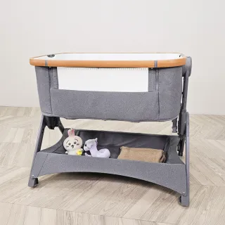 【i-Smart】小灰熊多功能床邊床(附收納袋+蚊帳+床墊∣摺疊嬰兒床｜ 安撫嬰兒床｜ 折疊床)
