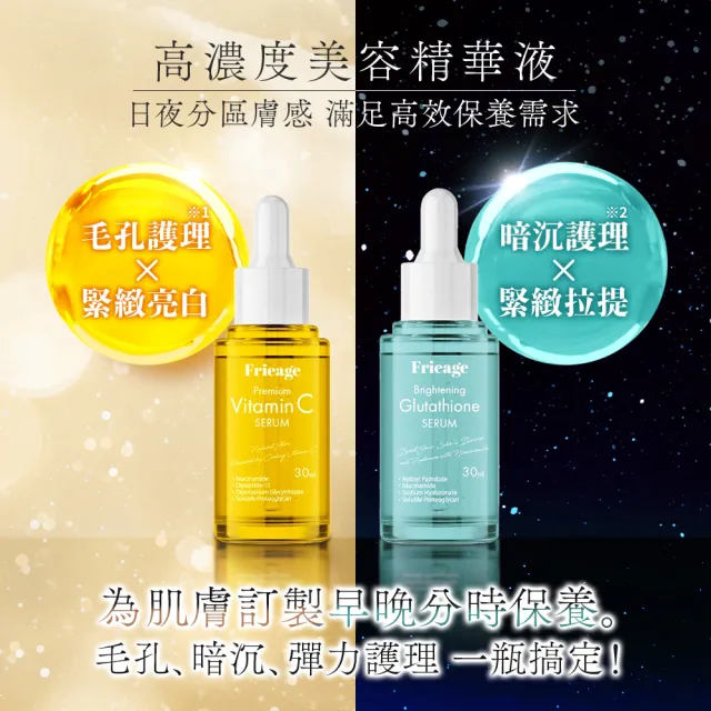 【Frieage 芙亮綺】高濃縮維他命C精華30mL(毛孔護理/緊緻亮白/預防色斑/神經醯胺/玻尿酸)