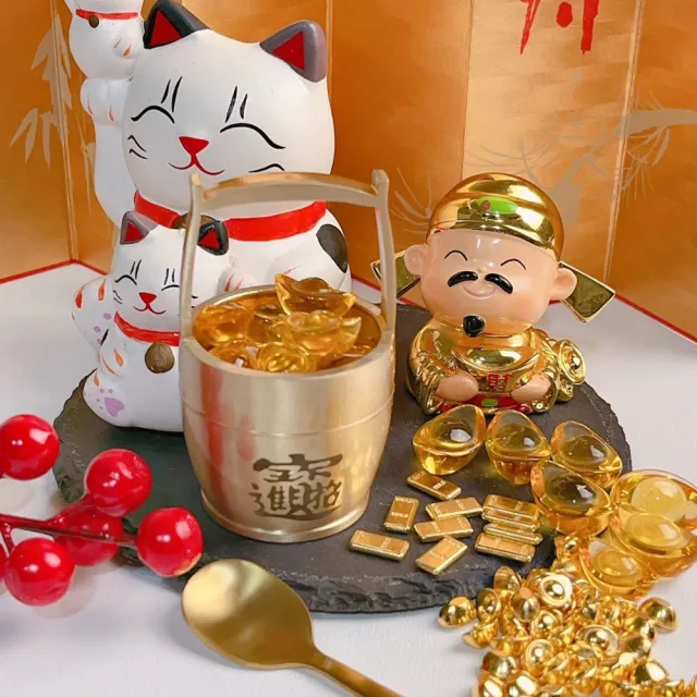 招財進寶｜一桶金 小元寶 小金條 小鏟子(招財 開運 轉運 擺件 風水)