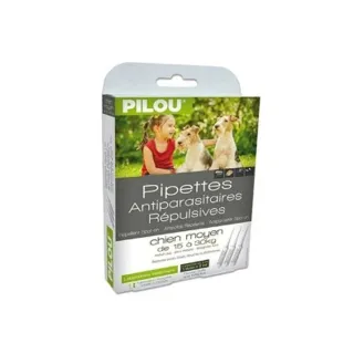 【Pilou 法國皮樂】非藥用除蚤蝨滴劑中型犬用 3支各3ml(除蚤滴劑/防蚤/犬用/效期20260630)