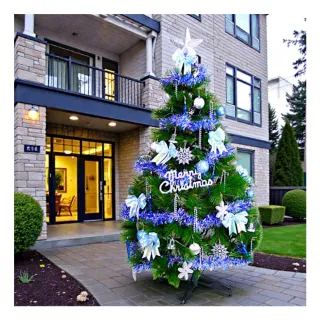 【摩達客】台灣製-7尺/7呎-210cm特級綠松針葉聖誕樹(含藍銀色系配件/不含燈/本島免運費)