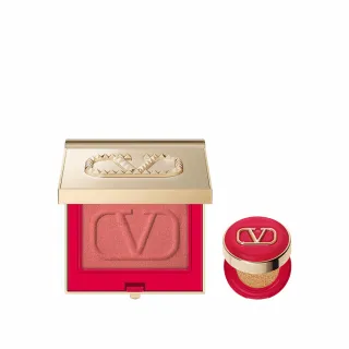 【VALENTINO 范倫鐵諾】官方直營 柔霧眼頰彩 奢金限定版(眼影腮紅二合一/momo獨家/買1送1小氣墊)