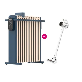 【Philips 飛利浦】1+1超值組 13片新式寬片智能葉片電暖器+無線手持吸塵器(AHR3124NYS+HCF130)