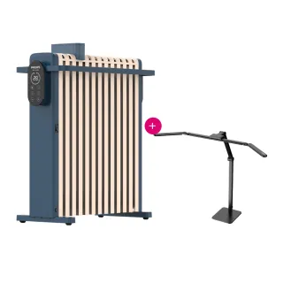 【Philips 飛利浦】1+1超值組 13片新式寬片智能葉片電暖器+3折鷗翼式護眼檯燈(AHR3124NYS+HSL200)