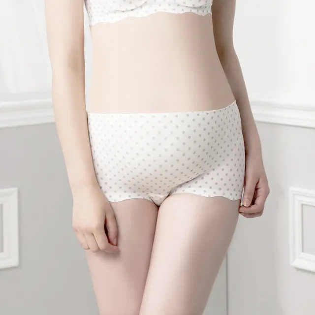 【Gennies 奇妮】哺乳內衣褲成套 涼感軟鋼圈內衣 高腰內褲 美波動(孕婦內衣 上開扣 孕婦內褲 灰點 A29B29)