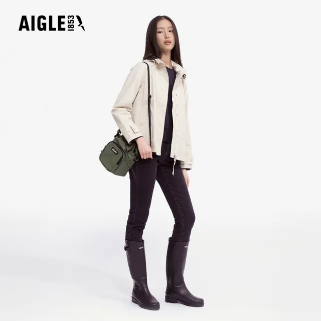 【AIGLE】4L 防潑休閒小側背包｜AG-4A509A080 軍綠(防水包 斜背包 防潑水斜背包 水桶包)