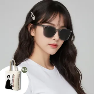 【RayBan 雷朋】時尚大鏡面偏光太陽眼鏡(RB4401D 659981 透灰框抗UV深灰偏光鏡片)