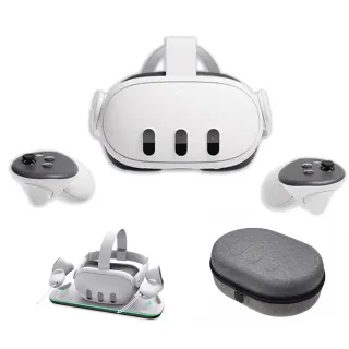 【Meta Quest】Meta Quest 3 虛擬實境VR MR一體機日規主機512G(充電架+專用包+菁英頭戴)